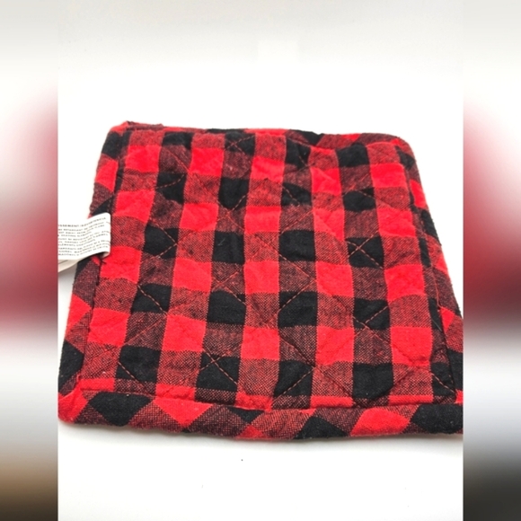 3 Piece Lot Buffalo Plaid Oven Mitt Pot Holder Canister Christmas - Picture 7 of 11